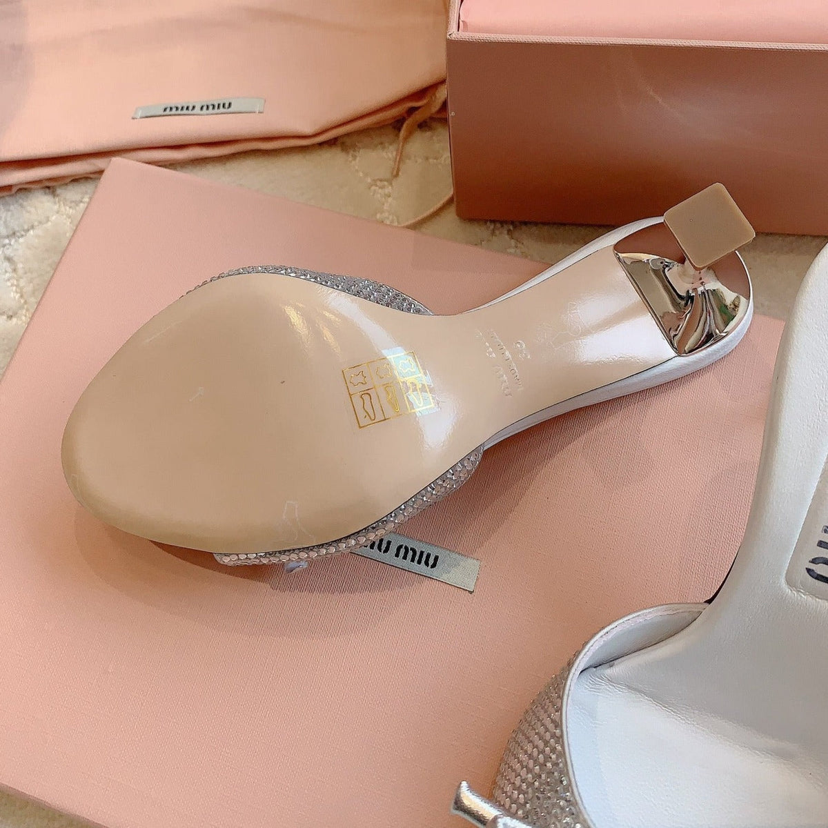 White High - Heels Diamond Sheepskin