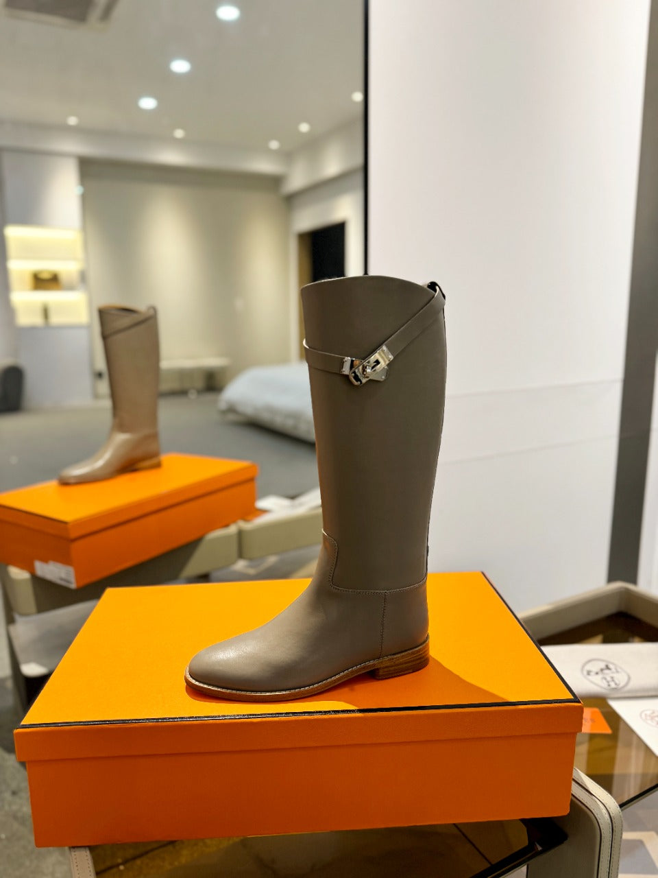 STIVALI JUMPING IN PEANUT BROWN CALFSKIN